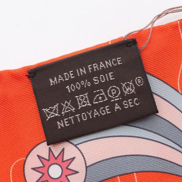 HERMES Authentic Orange Silk Scarf - Picture 3 of 4